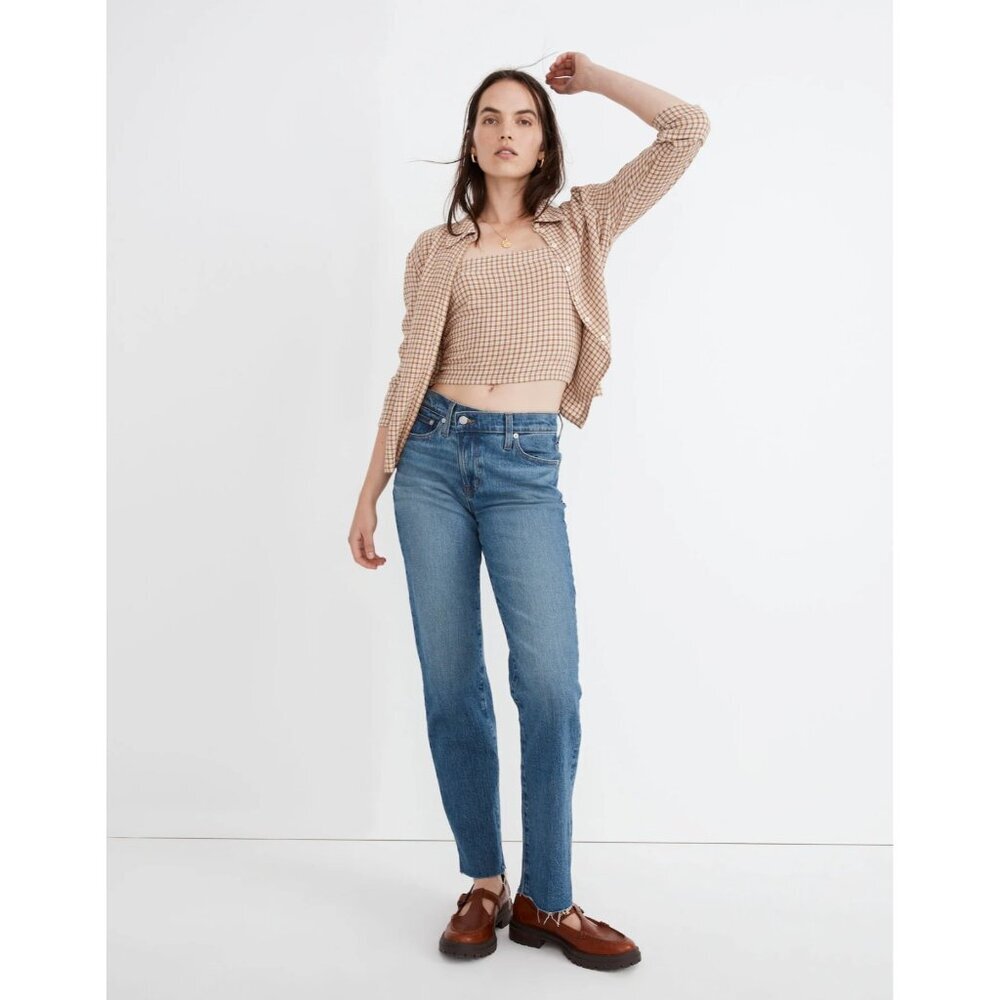 Madewell 29 Mid-Rise Perfect Vintage Straight Jean Edgerton Wash Criss Cross